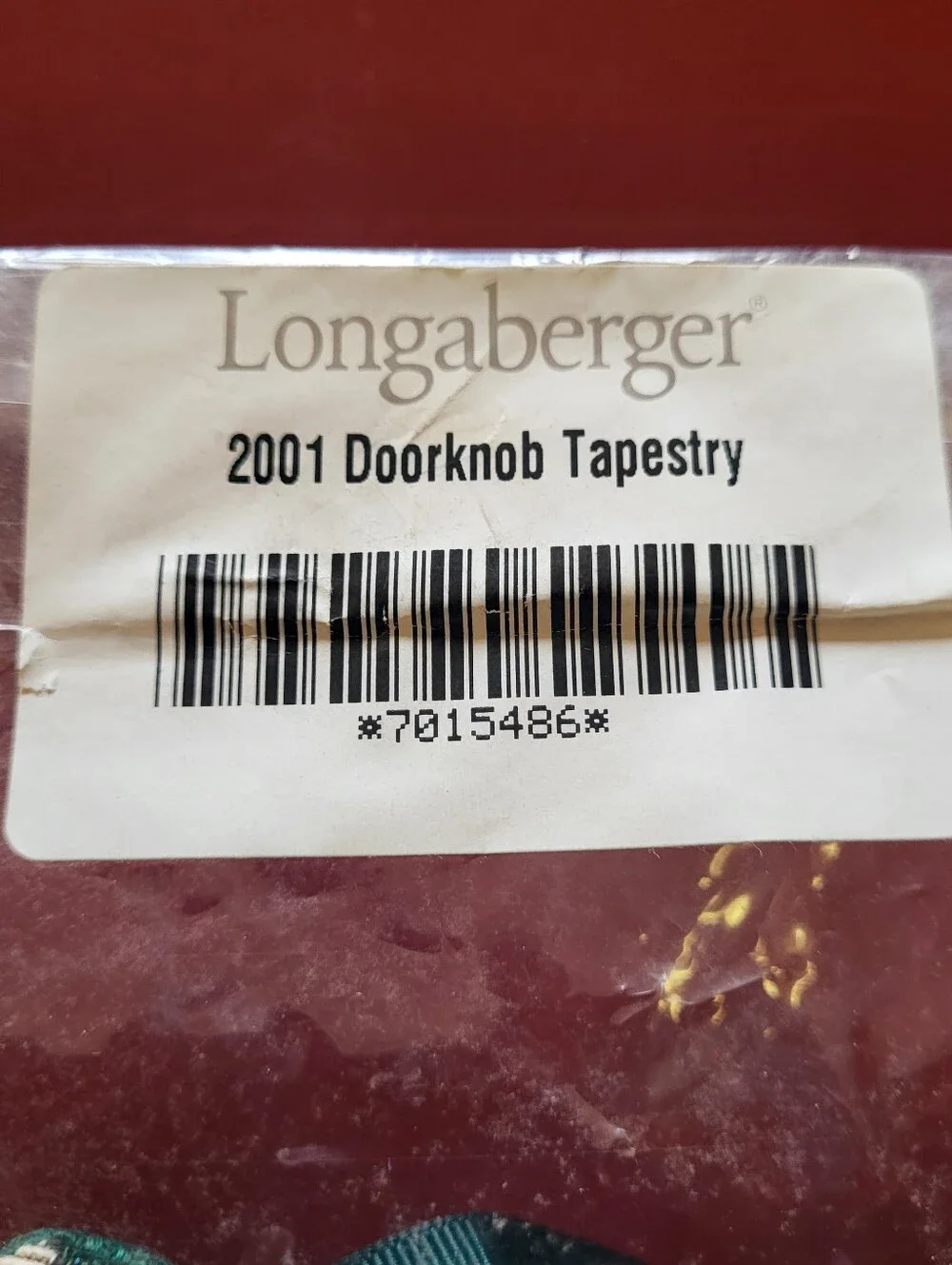 TWO New Vintage Longaberger Christmas Gingerbread Pillow Door Knob Hanger 2001